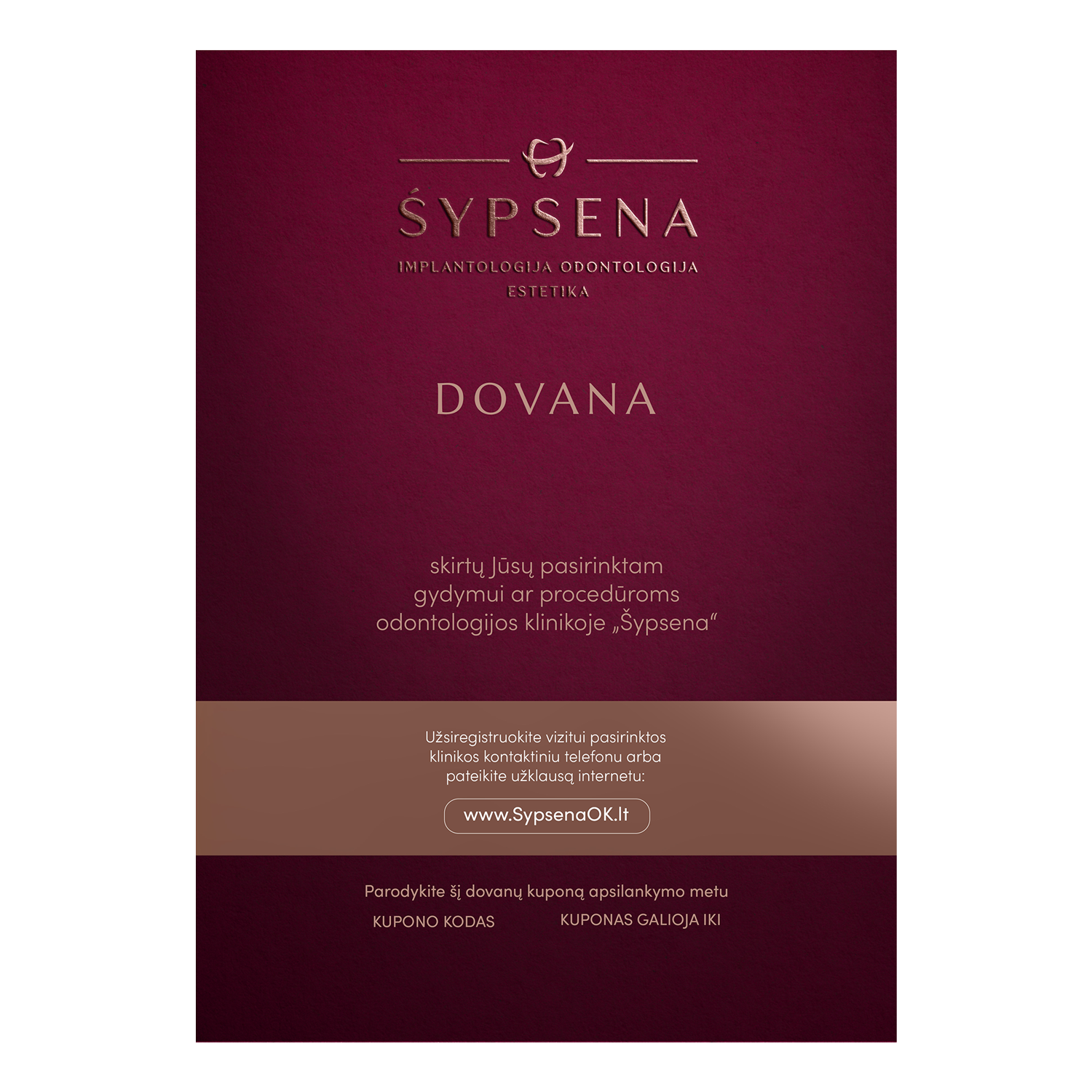 Pasirinktos vertės el. kuponas